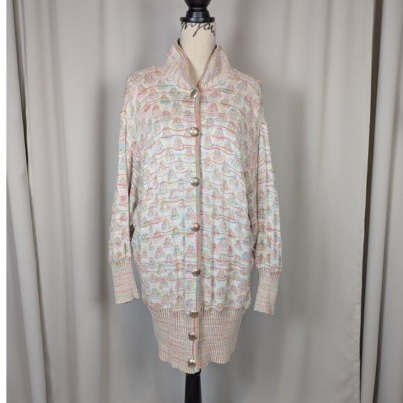 Anthropologie Lia Molly Dolman Sleeve Cardigan Sweater Rainbow Size Small - Picture 12 of 15